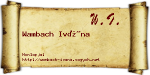 Wambach Ivána névjegykártya